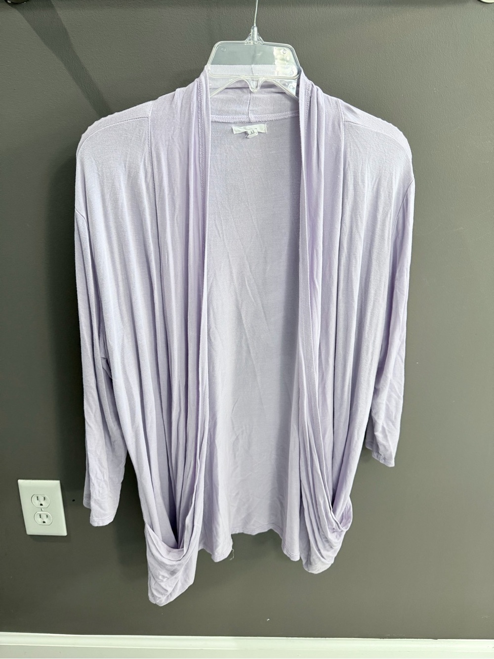 Maurices Light Lavender Open-Front Draped Cardigan